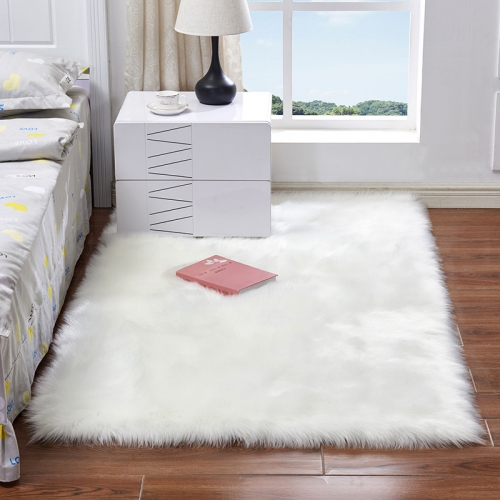 跨境现代简约仿羊毛地毯卧室床边地垫家用长毛地毯客厅茶几可机洗